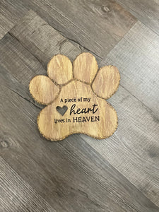 Piece of my Heart Paw Stone