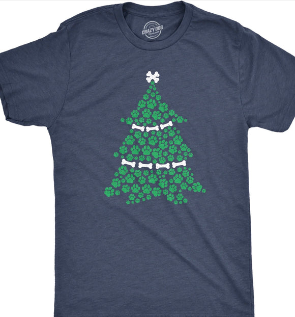 Paw Print Christmas Tree Tee