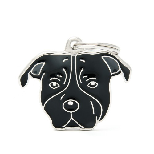 Black Amstaff Id Tag