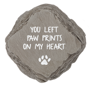 You left paw prints stone