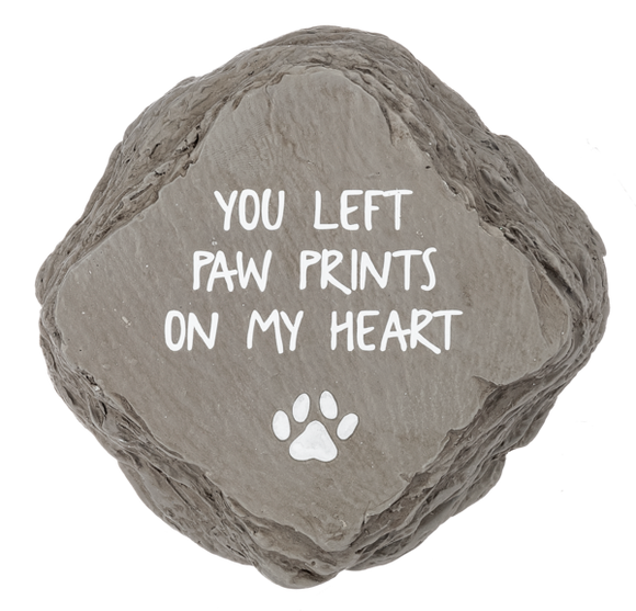You left paw prints stone