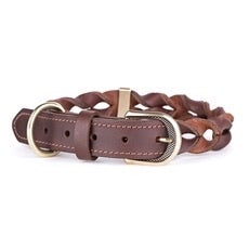 Ascot Leather Collar Brown