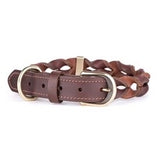 Ascot Leather Collar Brown